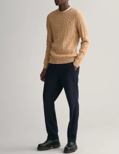 Cotton Cable Knit Crew Neck Sweater