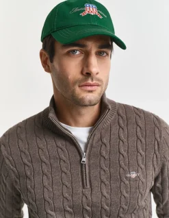 Cotton Cable Knit Half-Zip Sweater