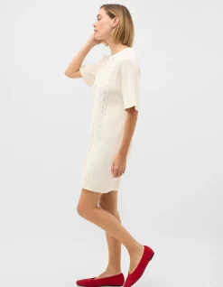 COTTON CABLE KNIT MINI DRESS