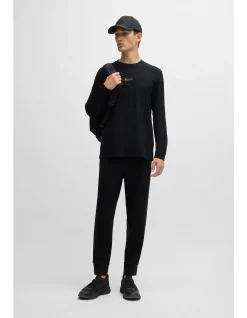 Cotton-Jersey T-Shirt with Mirror-Effect Logo Black