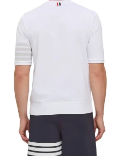 Cotton Jersey 4 Bar Rib Cuff Short Sleeve T Shirt