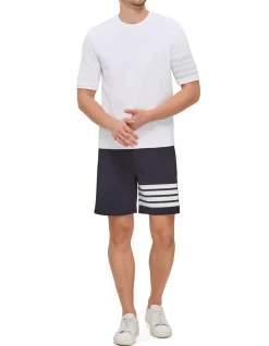 Cotton Jersey 4 Bar Rib Cuff Short Sleeve T Shirt