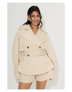 Cotton Mix Trench Jacket