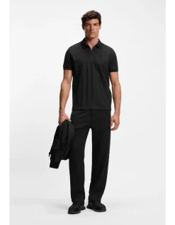 cotton polo shirt with jacquard pattern