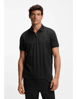 cotton polo shirt with jacquard pattern