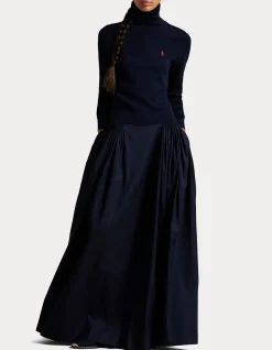 COTTON-SILK FAILLE MAXISKIRT