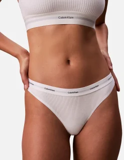 COTTON STRETCH RIB THONG