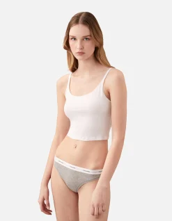 COTTON STRETCH RIB THONG