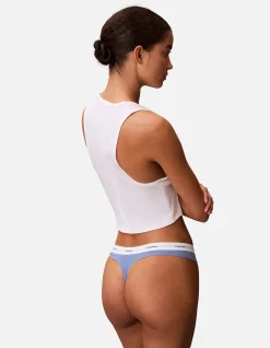 COTTON STRETCH RIB THONG