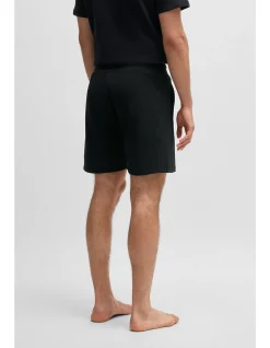 Cotton-terry shorts with outline logo embroidery