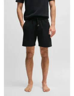 Cotton-terry shorts with outline logo embroidery