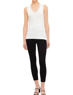 Cotton Wool Vest W/Lace