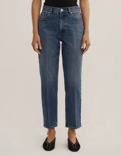 Crease Front High Rise Cropped Jeans
