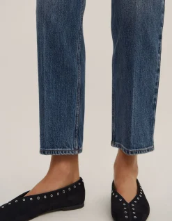 Crease Front High Rise Cropped Jeans