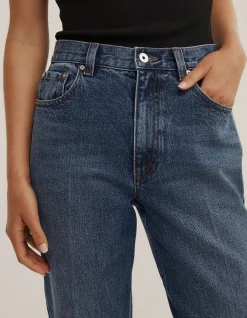 Crease Front High Rise Cropped Jeans