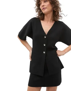 CREPE KNIT BATWING CARDIGAN