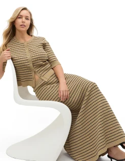CREPE KNIT STRIPE SKIRT