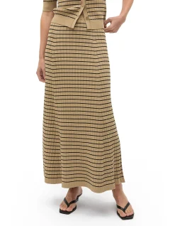CREPE KNIT STRIPE SKIRT