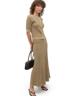CREPE KNIT STRIPE SKIRT