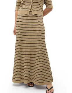CREPE KNIT STRIPE SKIRT