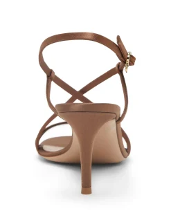 Crepe Satin Strappy Heel Sandal