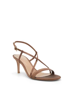 Crepe Satin Strappy Heel Sandal