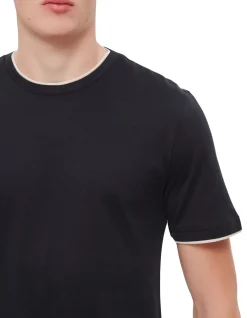 Crew Neck T-Shirt with Piping