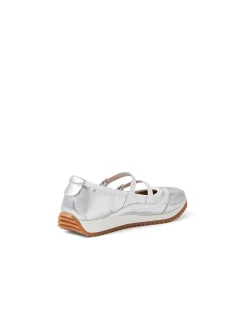 Crimpy Twin Strap Leather Ballet Sneakers