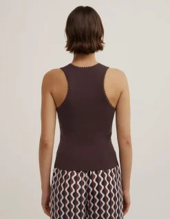 Crochet Detail Knit Tank Top