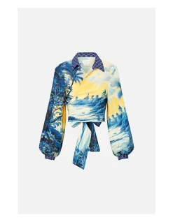 CROPPED WRAP SHIRT