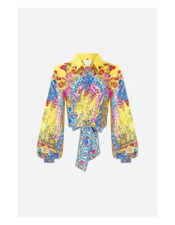 CROPPED WRAP SHIRT