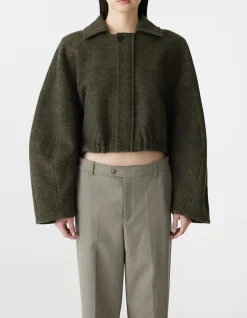 Cropped Boiled Wool Jacket