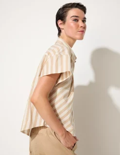 CROPPED STRIPE SHIRT