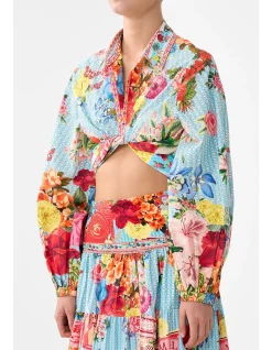 CROPPED WRAP SHIRT