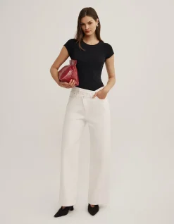 Crossover High Rise Wide Leg Jeans