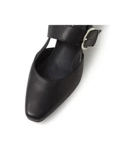 Crow Buckled Slingback Mid Heel Pumps
