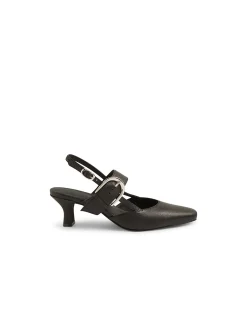 Crow Buckled Slingback Mid Heel Pumps