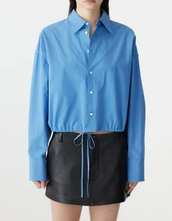 Crushed Cotton Gathered Shirt