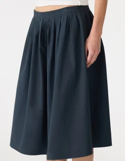 Crushed Cotton Gathered Skirt
