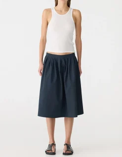 Crushed Cotton Gathered Skirt