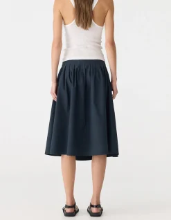 Crushed Cotton Gathered Skirt