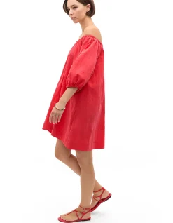 CRUSHED ELASTICATED MINI DRESS