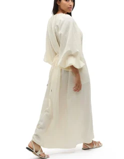 CRUSHED GATHERED MAXI DRESS