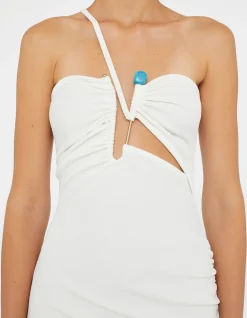 CRYSTAL PIN CUTAWAY SL MAXI DRESS