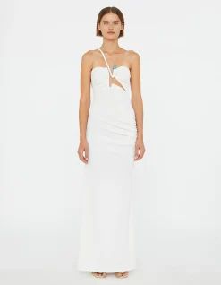 CRYSTAL PIN CUTAWAY SL MAXI DRESS
