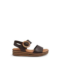 Cubbie Leather Buckle Platform Sandals