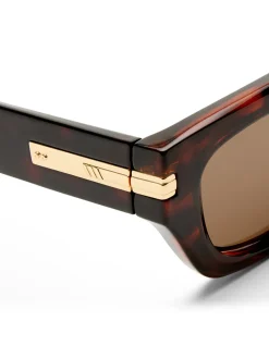 CUBITO + TORT D-FRAME BROWN MONO SUNGLASSES