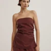 Cupro Strapless Top
