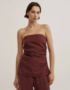 Cupro Strapless Top