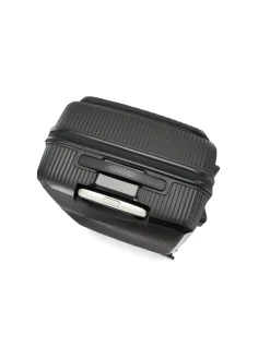 Curio 55cm Book Opening Expandable Small Carry-On Suitcase Black